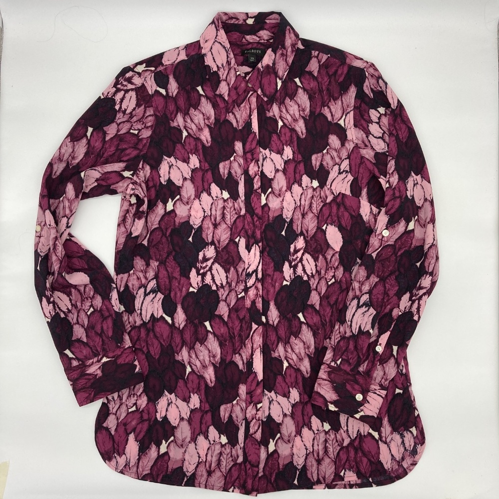 NWOT Talbots Long Sleeve Lightweight Button Front Blouse